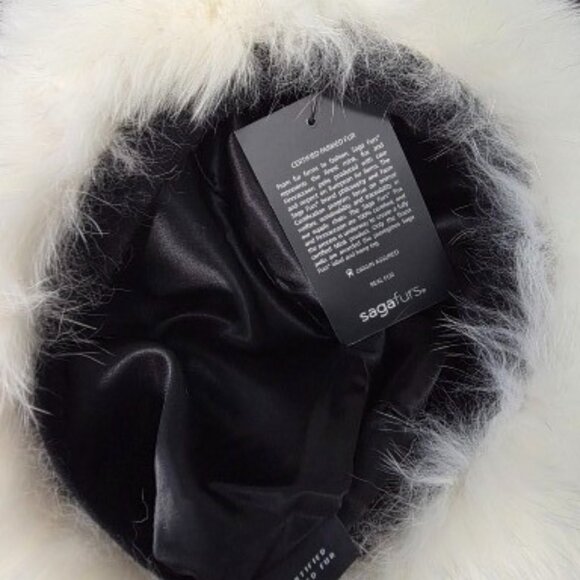 Arctic FOX FUR HAT PURE WHITE with LEATHER SAGA FUR main image 4